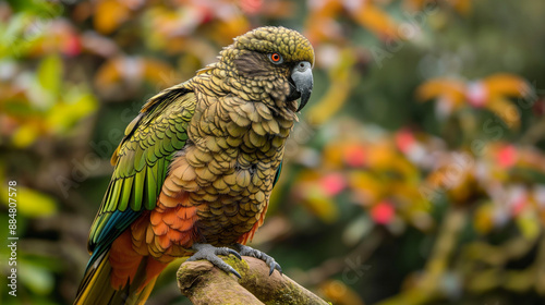 A large parrot native to, known for its olive-green feathers, orange underwings, and highly intelligent and curious nature photo