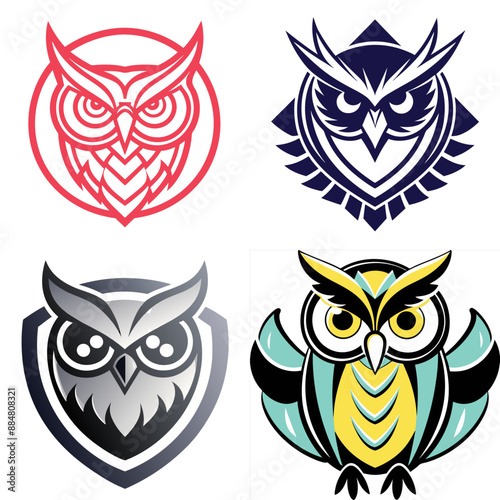 owl logo vector illustration