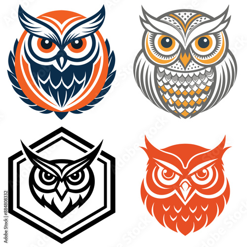 owl logo vector illustration