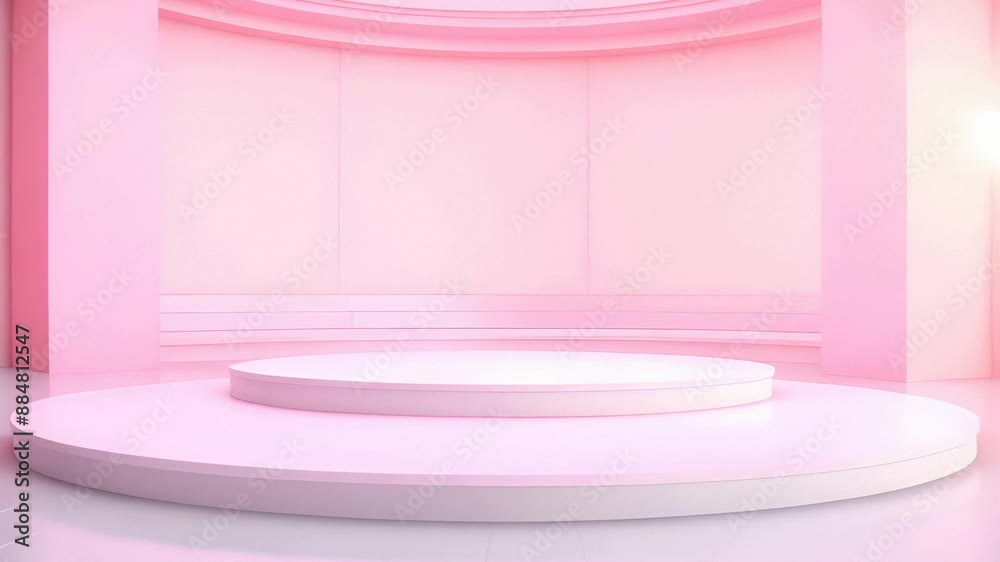 podium Futuristic showcase with platform for product displaying. Empty modern stage display. Seamless looping motion design. Video animation Ultra HD 4K 3840x2160

