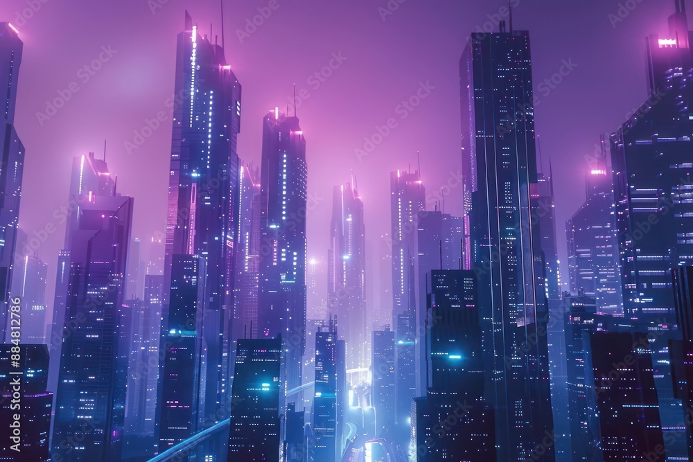 city skyline at night