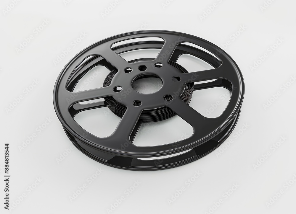 Fototapeta premium film reel and film strip vintage on white background