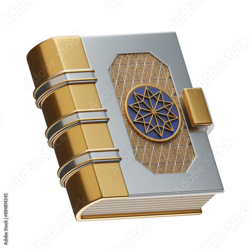 Cuadro en lienzo 3D Ornate Fantasy Book with Decorative Cover