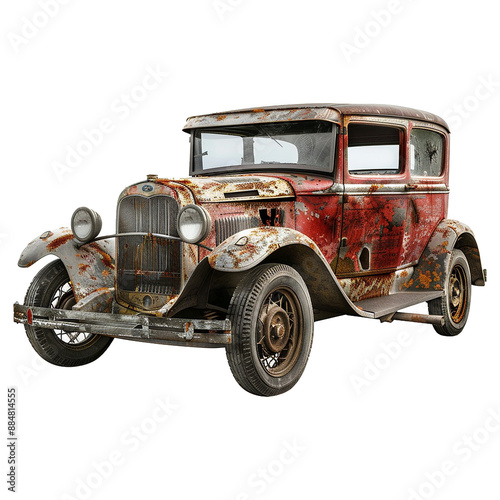 Apocalyptic car isolated on transparent background