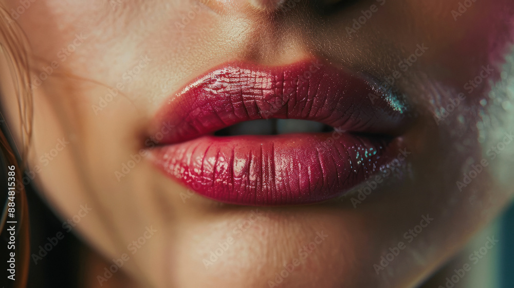 close up view of beautiful woman pink lips close up view of beautiful woman pink lips