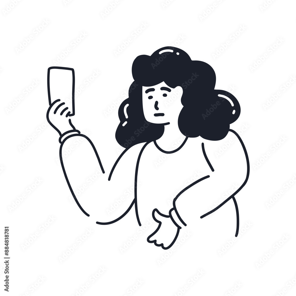 Hand Drawn Finance Concept Character. Vector Illustration in Doodle Style