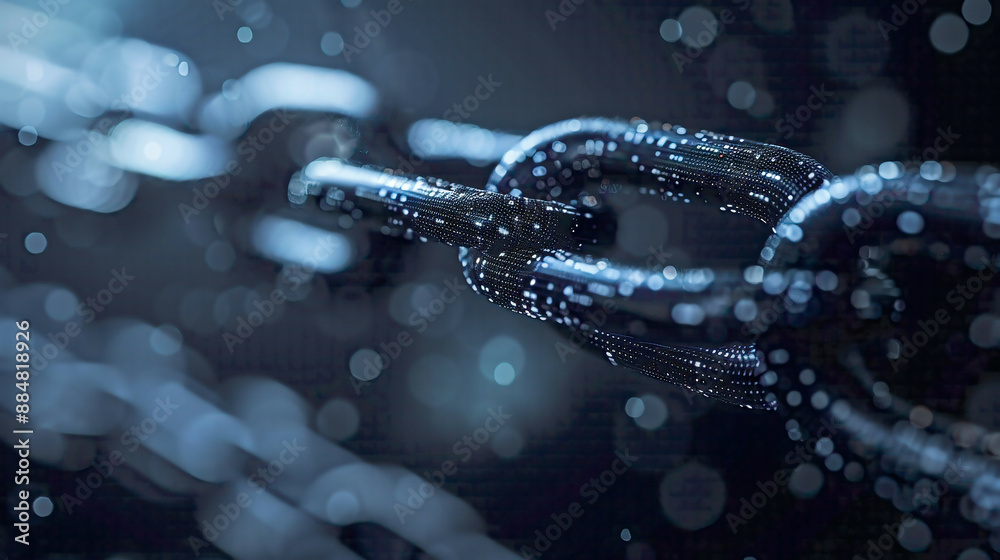 Closeup of a diagonal chain symbolizing blockchain detailed gray links sleek and modern design emphasizing technology and connectivity Closeup of a diagonal chain symbolizing blockchain detailed gray links sleek and modern design emphasizing technology and connectivity