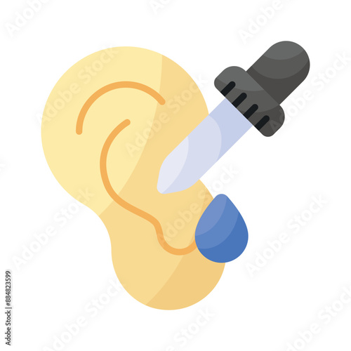 Ear drop, ear dropper, ear inflammation prevention, ready to use vector