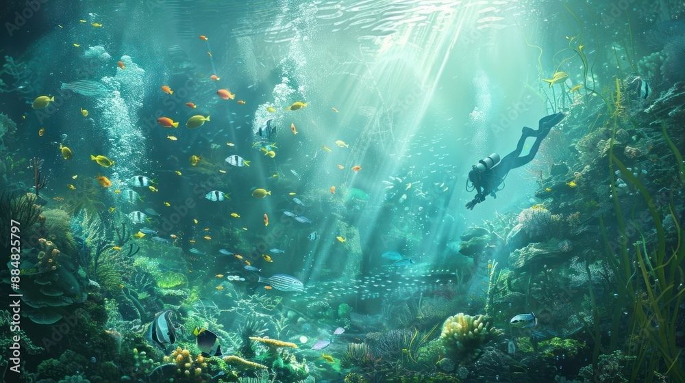 Fototapeta premium Underwater Exploration