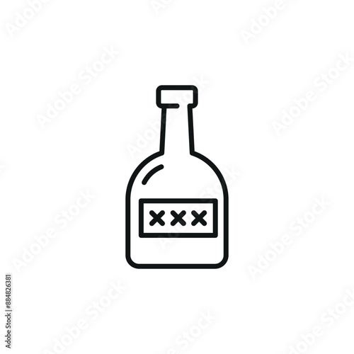 Rum Bottle icon. Simple rum bottle icon for social media, app, and web design. Vector illustration