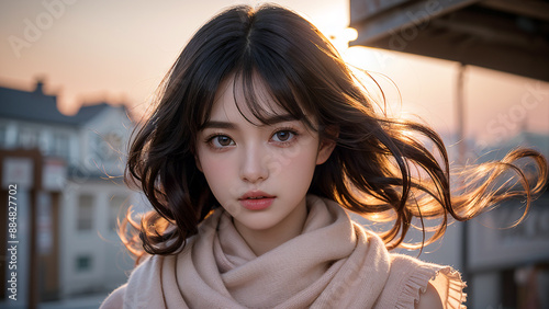 A portrait of a young asian woman