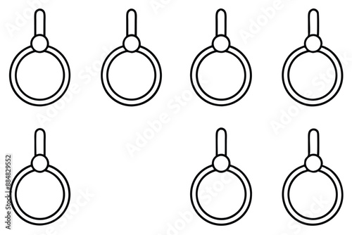 Gymnastic Rings line art Fitness