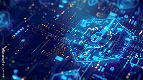 Visual representation of data management and privacy showcasing the secure management of confidential information and adherence to privacy regulations with lock and shield symbols