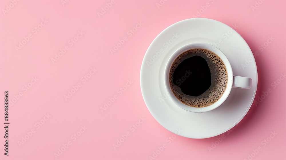 A Cup of Coffee on a Pink Background
