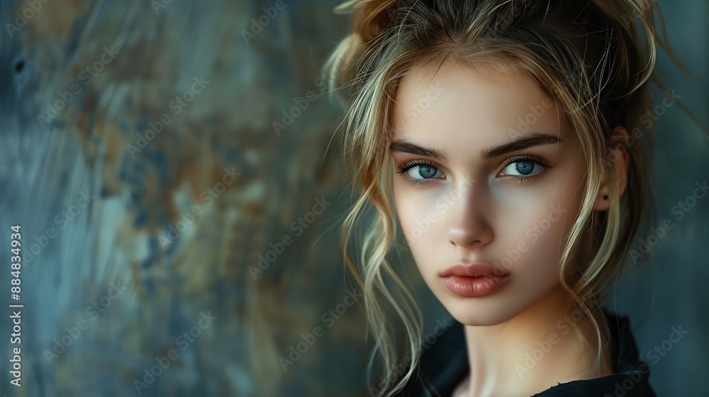 Serious beautiful young woman in fashion pose Serious beautiful young woman in fashion pose