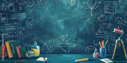 Schultafel Werbebanner zum Thema Schulananfang