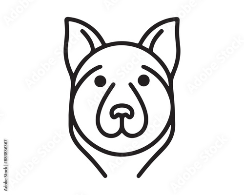 Minimalist Line Art Dog Vector Illustration. Minimal Outline Dog Logo