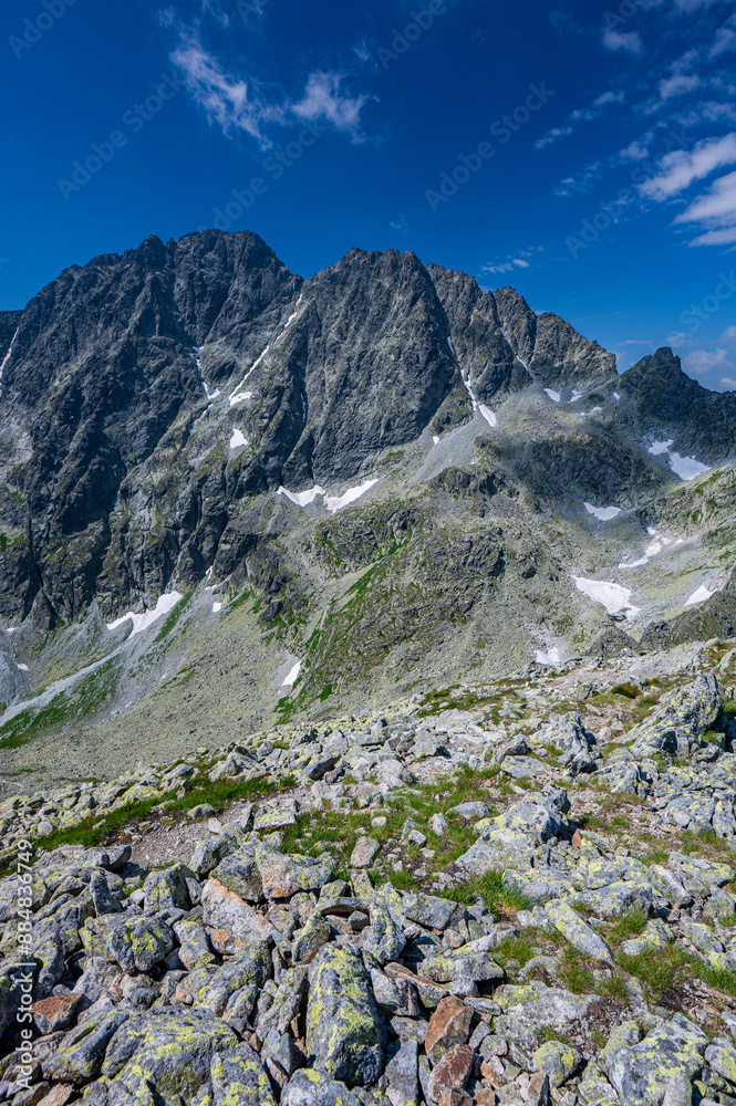 View of Gerlach Mountain. The highest peak in the Carpathians. Tatra Mountains, Slovakia. View of Gerlach Mountain. The highest peak in the Carpathians. Tatra Mountains, Slovakia.