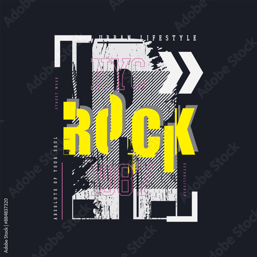Rock graphic urban t shirt and apparel design