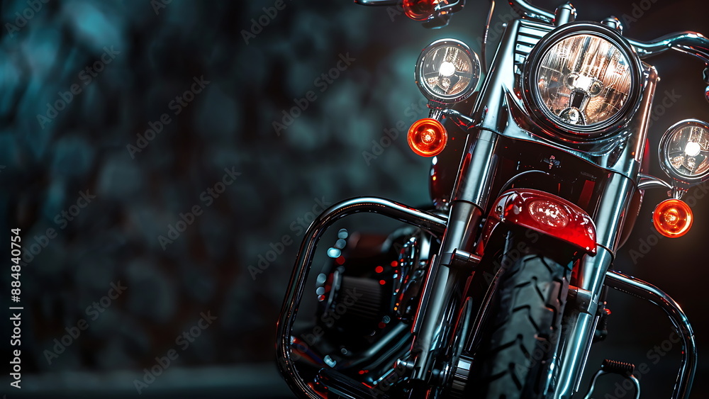 Fototapeta premium Vintage motorbike on dark background
