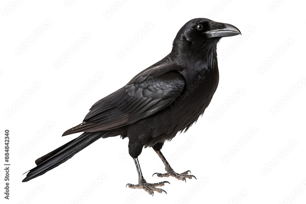 High-resolution image of a crow with wings slightly spread, isolated on a transparent background, perfect for graphic design and artistic projects. High-resolution image of a crow with wings slightly spread, isolated on a transparent background, perfect for graphic design and artistic projects.