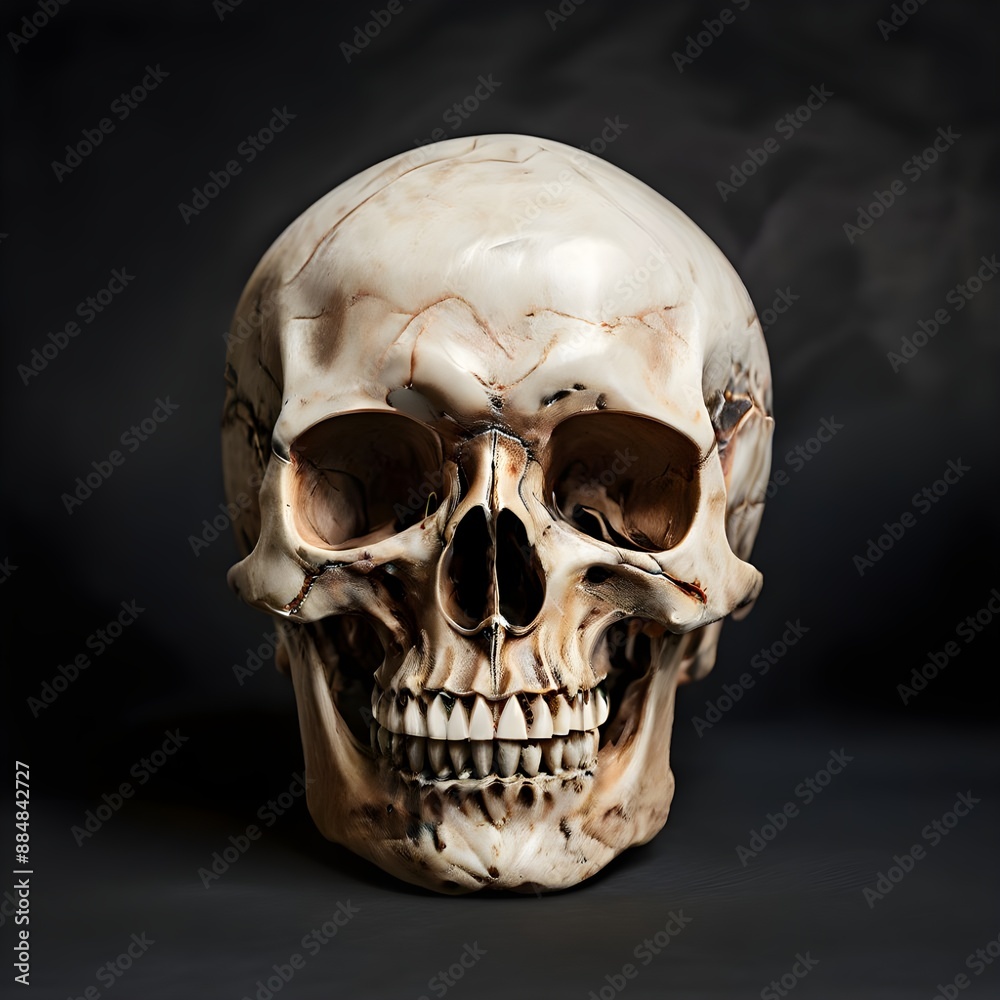 skull on black background, Ai Generated skull on black background, Ai Generated