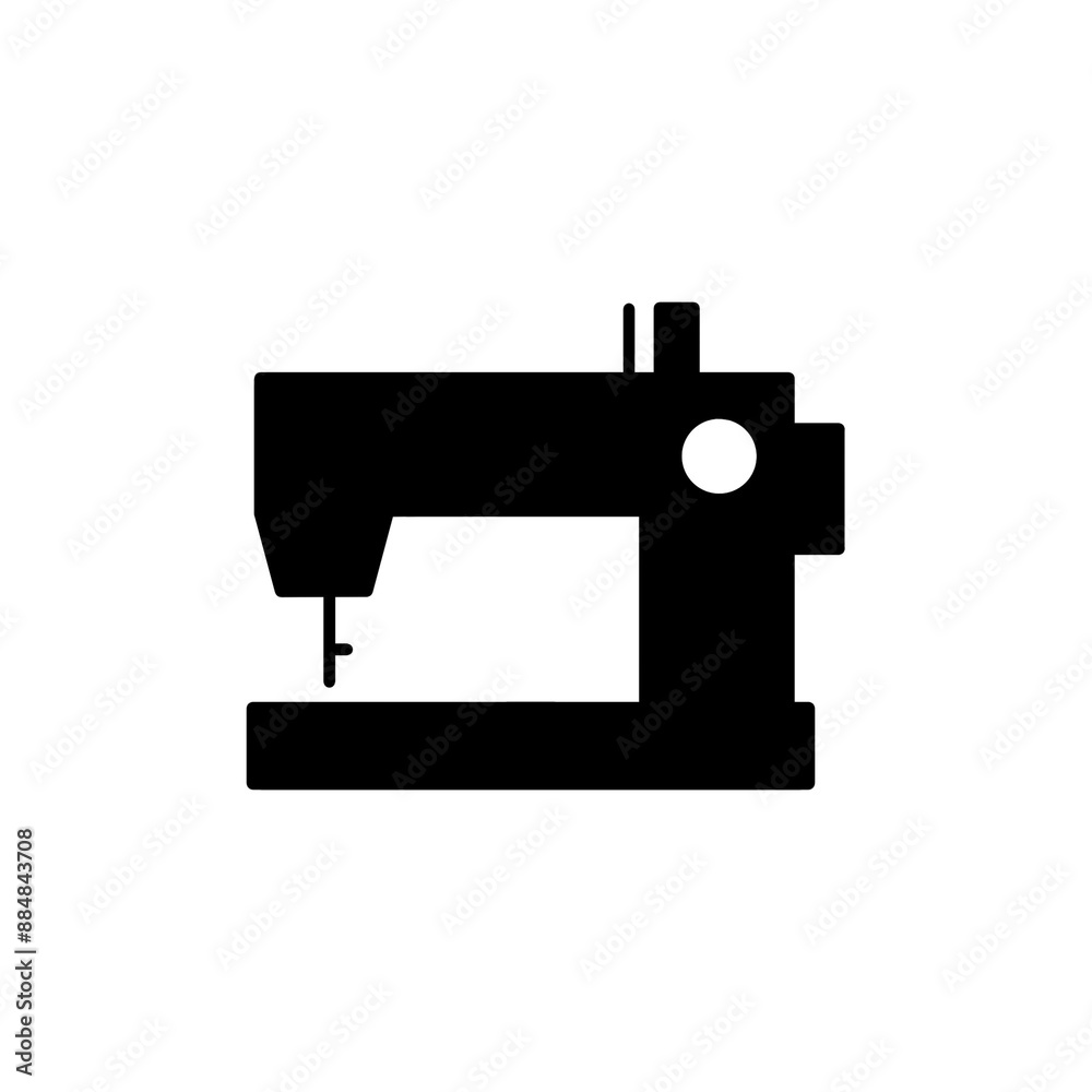 Sewing machine silhouette icon with simple and modern design Sewing machine silhouette icon with simple and modern design
