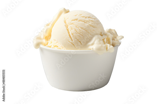 French vanilla ice cream PNG with transparent background for digital design projects and visual creations photo