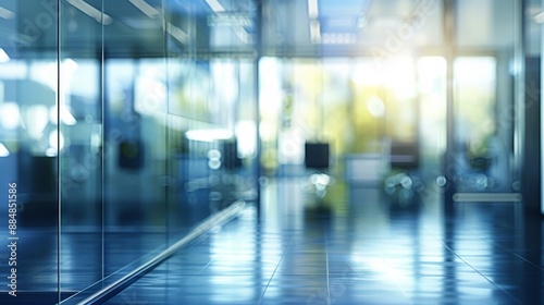 Wallpaper Mural Modern business office setting environment blurred background with sunlight reflection on window glass for design Torontodigital.ca