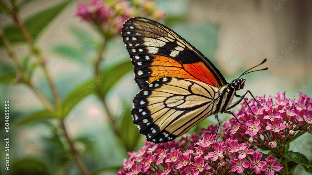 Naklejka premium butterfly on flower