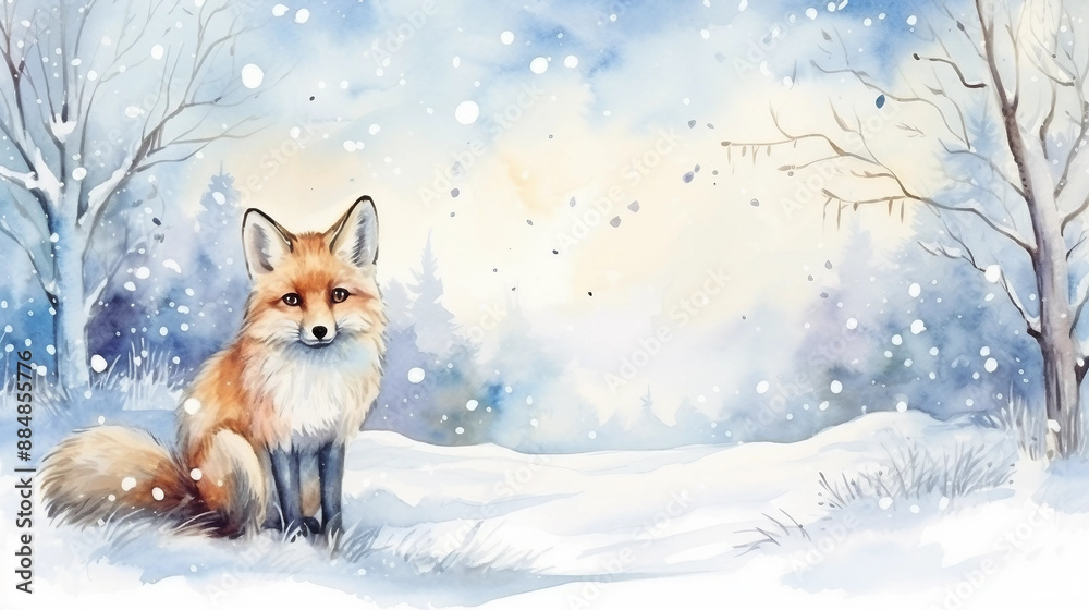 red fox in the winter