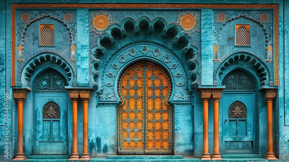 Obraz premium Islamic architectural doorway with intricate ornamental details