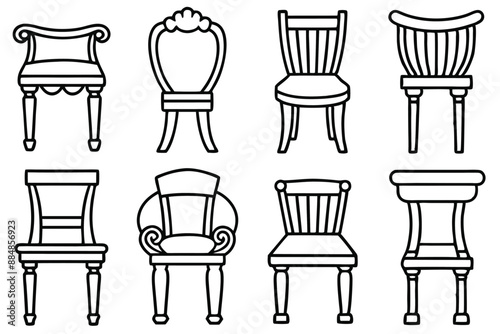 RomanChair Line Art Architectural Style