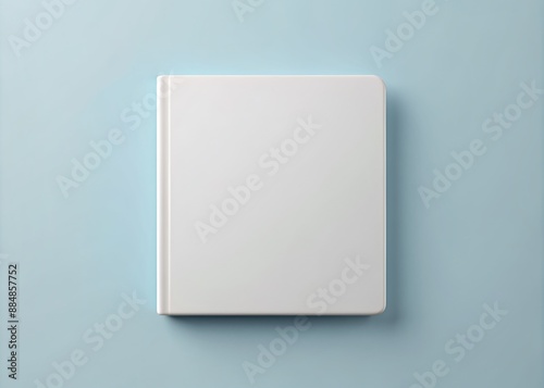 top view blank empty rounded square hard cover children story education book realistic mockup template 3d rendering illustration