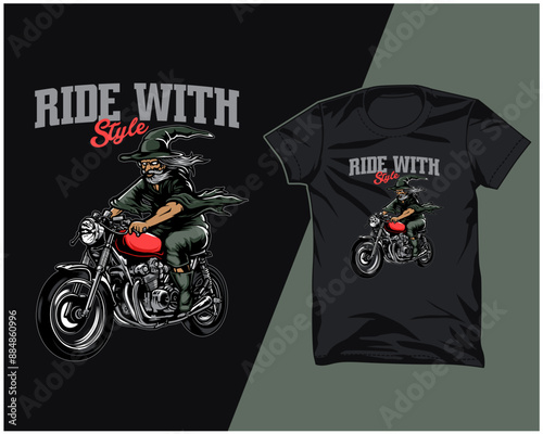 witch ride with style t shirt design