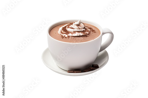 Delicious hot chocolate beverage isolated on transparent PNG background