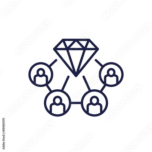Employee value proposition line icon on white
