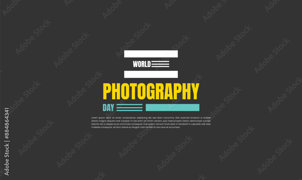 Fototapeta premium world photography day, poster and banner design for world photography day
