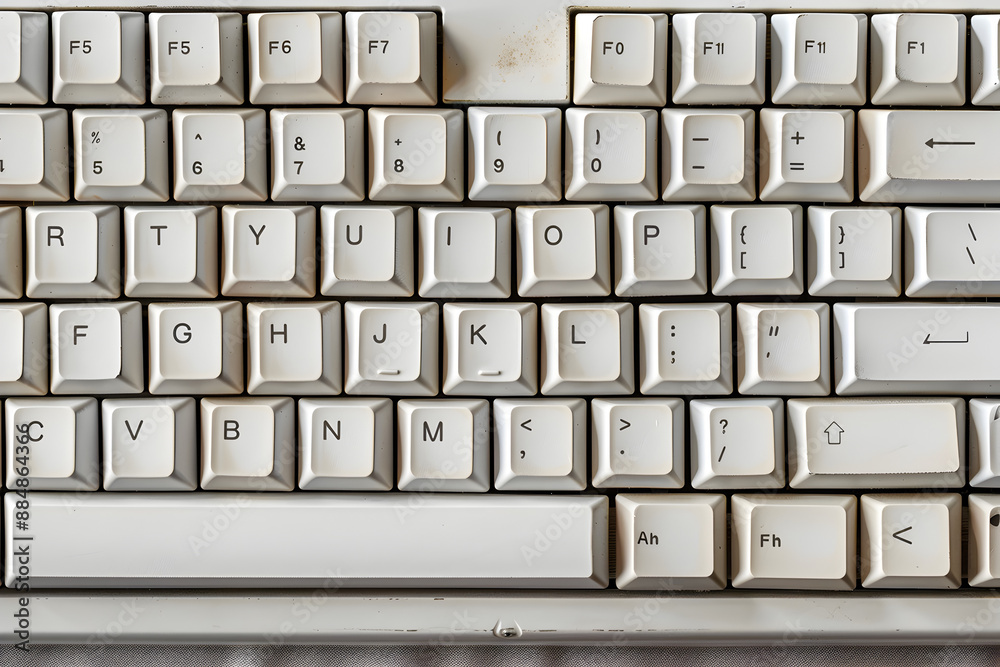 A white keyboard with the letters F, G, H, J, K, L, M, N, O, P, Q, R, S, T, U, V, W, X, Y, and Z A white keyboard with the letters F, G, H, J, K, L, M, N, O, P, Q, R, S, T, U, V, W, X, Y, and Z