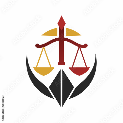        Minimalist law firm logo icon vector illustration.
