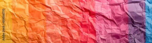 Wallpaper Mural Colorful crumpled paper texture in a gradient from red to blue, showcasing an abstract and vibrant background for creative projects. Torontodigital.ca