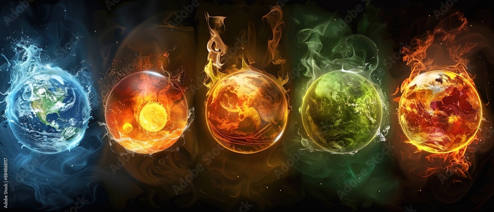 Five elements of nature air water fire earth space creation of natures ...