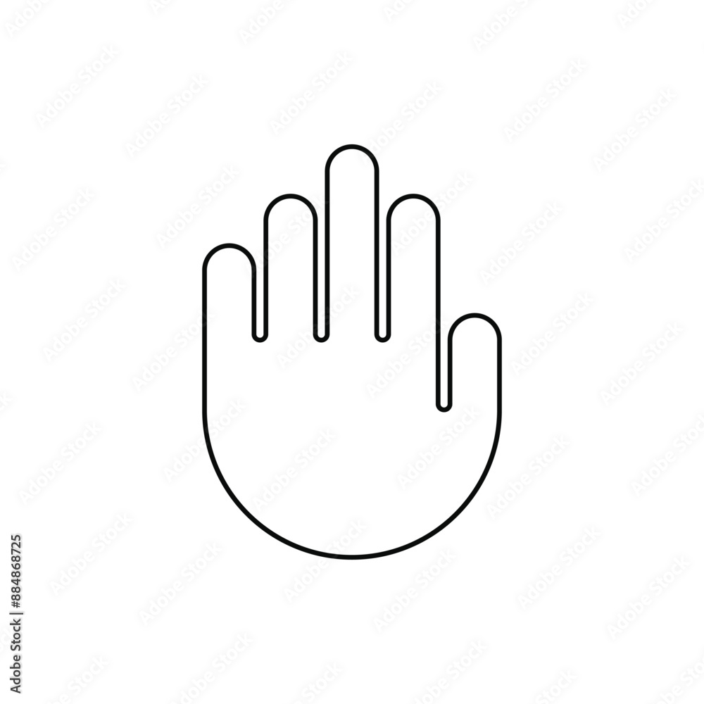 Hand palm silhouette line icon. Vector illustration Hand palm silhouette line icon. Vector illustration