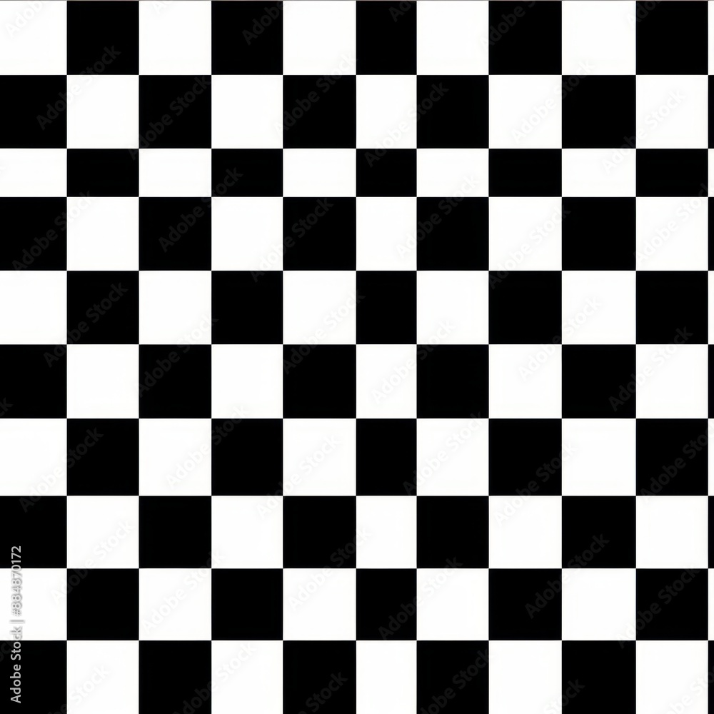 Fototapeta premium Seamless black and white checkerboard pattern with alternating squares. Perfect for background, design, and various artistic projects.