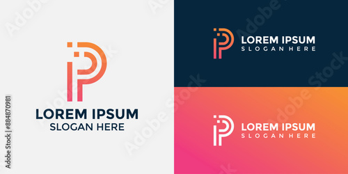 P Logo Design Template Vector Graphic Branding