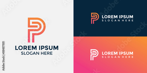 P Logo Design Template Vector Graphic Branding