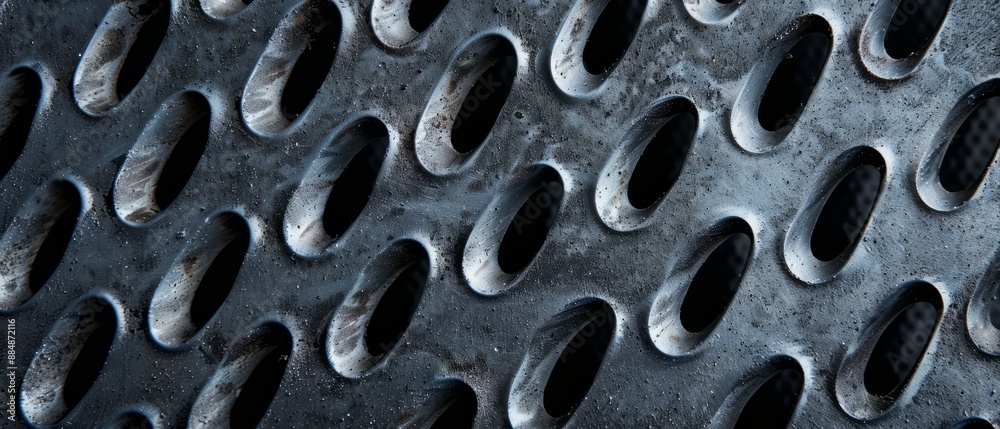 Panoramic close-up, high detail scan of microplane grater texture, Generative AI Panoramic close-up, high detail scan of microplane grater texture, Generative AI