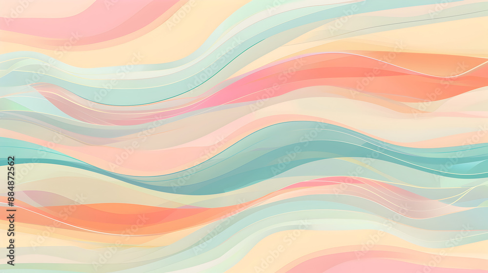 Fototapeta premium A colorful wave pattern with a pink and blue gradient. The colors are bright and vibrant, creating a sense of energy and movement. The wave pattern is reminiscent of ocean waves