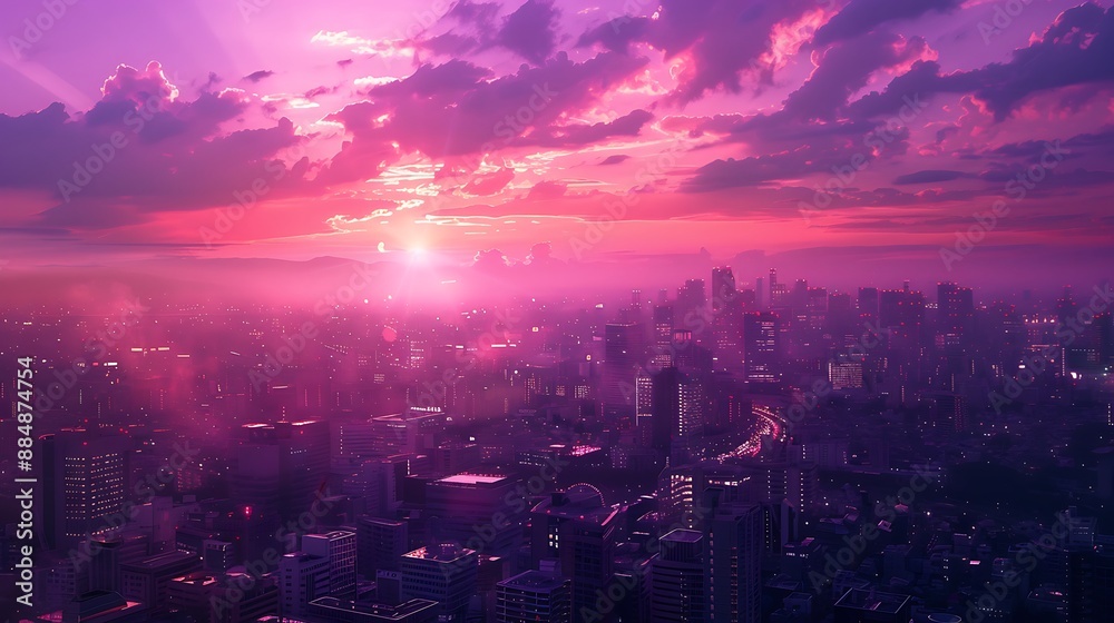 Obraz premium Cityscape at Sunset