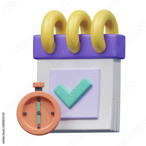 purple attendance 3d illustration